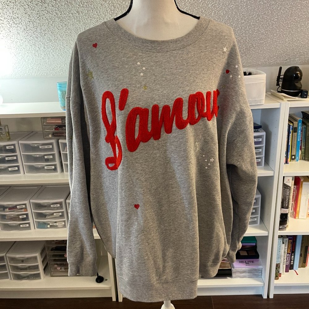 H&M "L'Amour" Love Pullover Crewneck Sweatshirt - XL